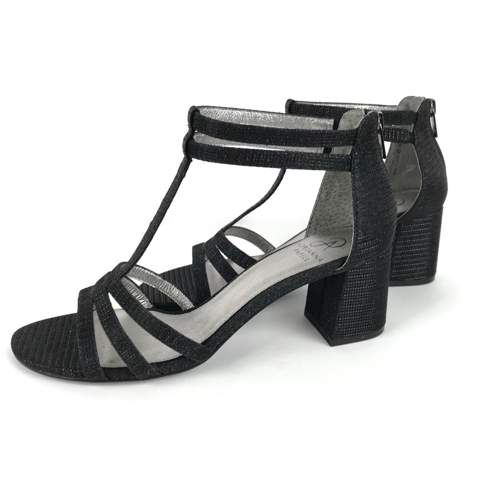 Adrianna Papell Black Strappy Heels